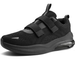 Men's Walking Shoes Wide Waterproof Slip on Sneakers Hook and Loop Mesh Lightweight Comfortable Running Tennis Shoes - ShopVlot
