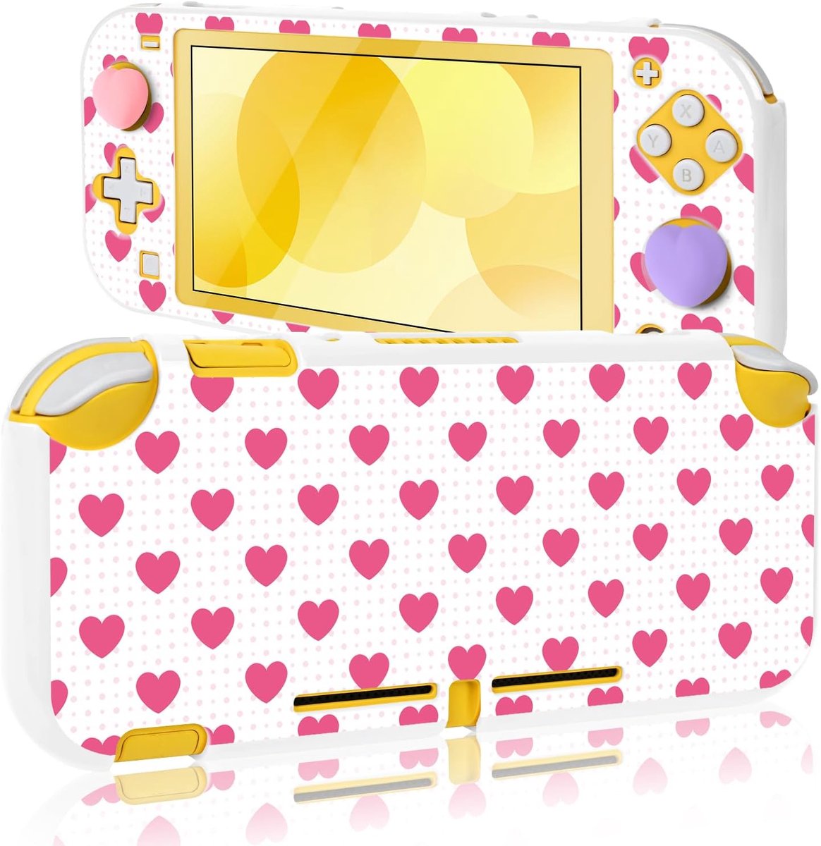 DLseego Protective Case Compatible with Switch Lite, Love Hearts Printing Hard PC Full Wrap Protection Shell Cover - ShopVlot