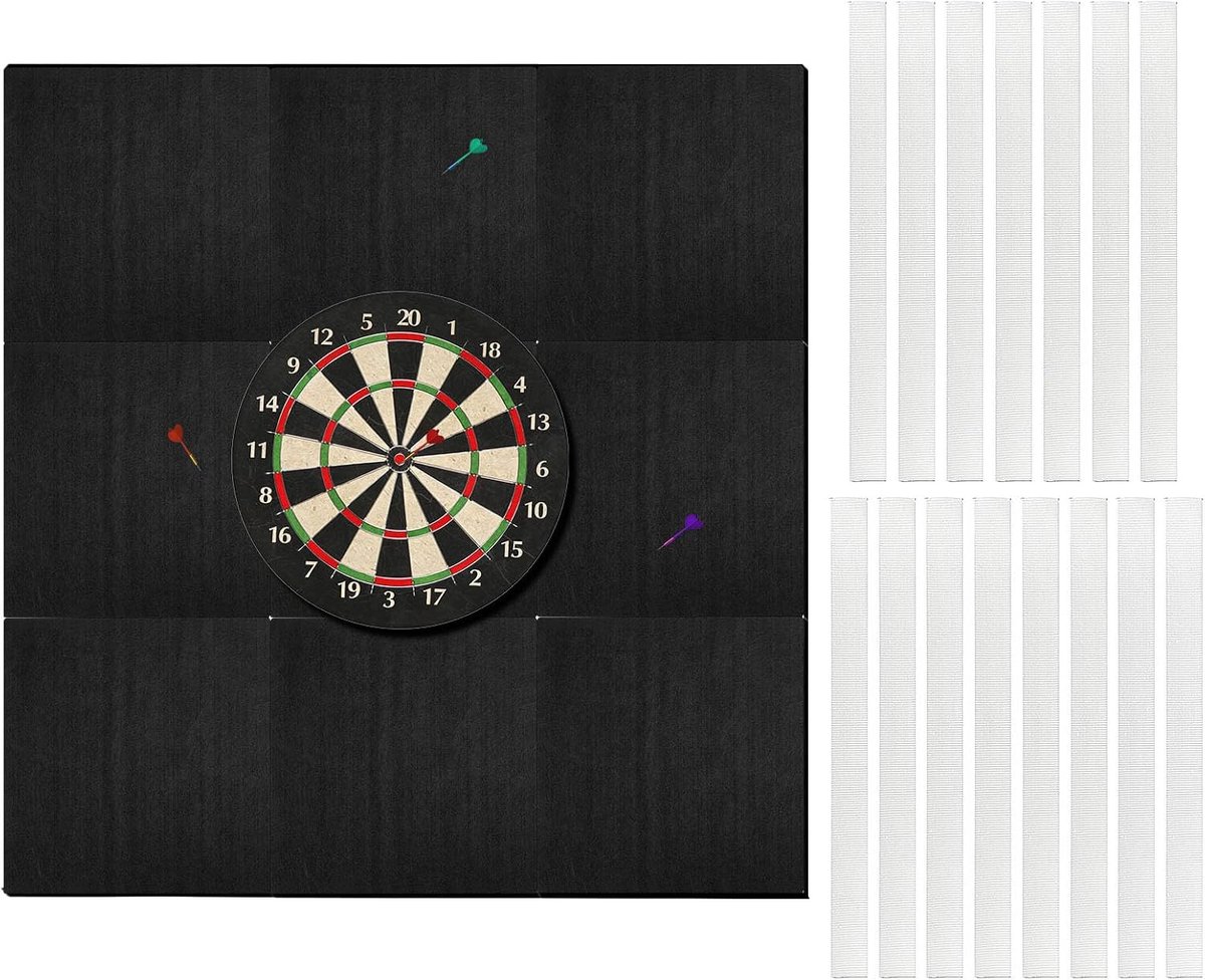 Dart Wall Protector, Pack of 9, Dart Wall Protection, Dart Board, 30 x 30 cm, Dart Board Wall Border, Self-Adhesive - ShopVlot