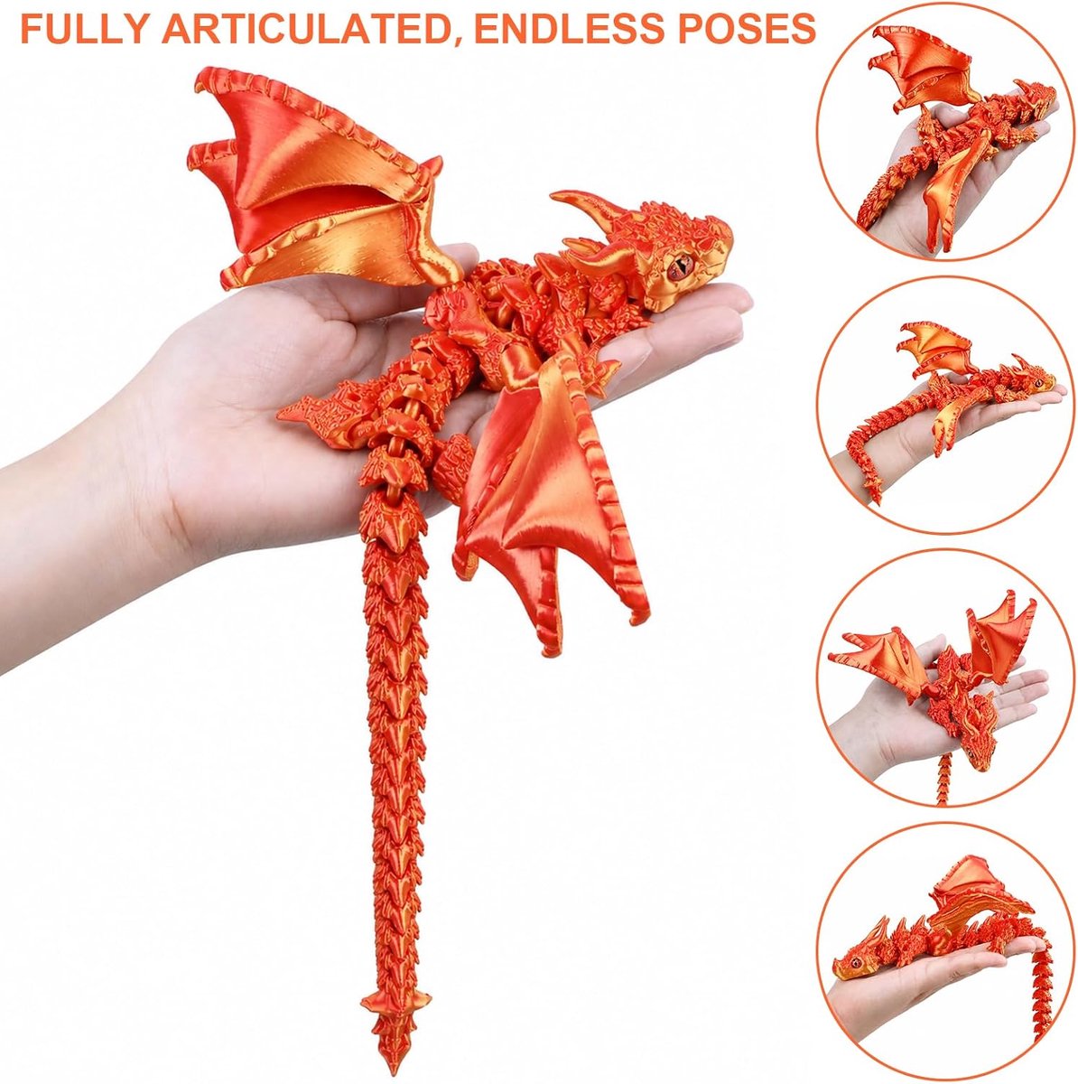 3D-vlieger met vleugels, 30 cm vlieger, speelgoed met ogen - Flexibel en buigzaam realistisch vliegerspeelgoed met - ShopVlot
