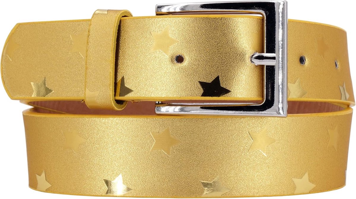 Vegan Star Belt for Children (3-12 Years, Waist 52-67 cm, Belt Size 60 cm), Modern Glitter Belt for Girls, Kids Belt - ShopVlot