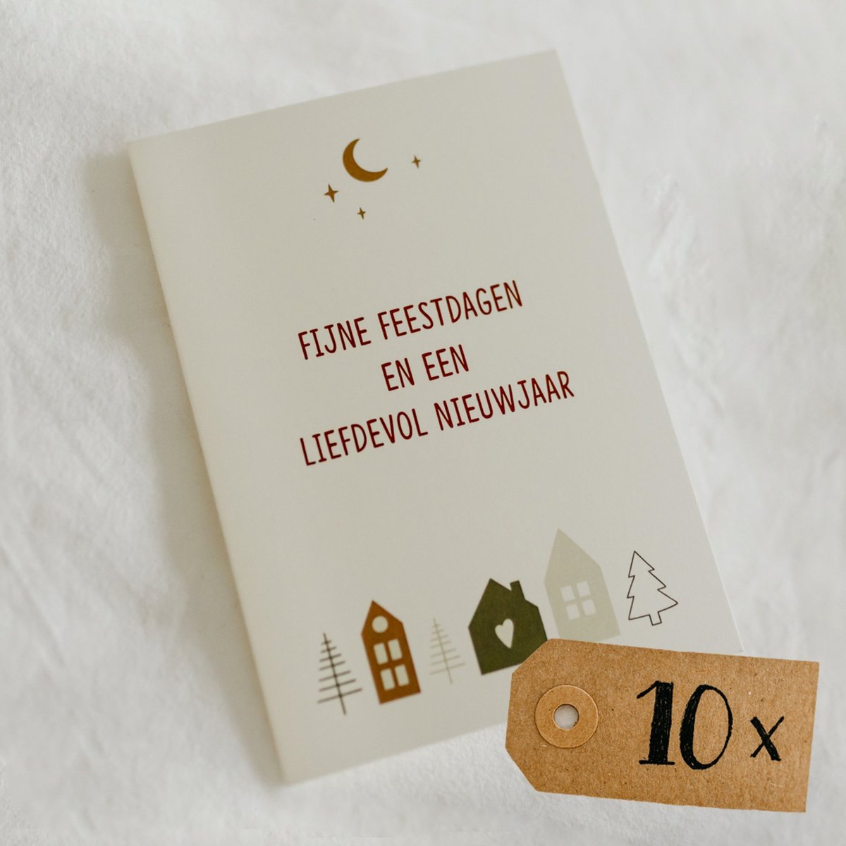 10x hippe gekleurde kerstkaarten (A6 formaat) - kerst kaarten om te versturen - kaartenset - kaartjes blanco - kaartjes met tekst - Luxe kerstkaarten