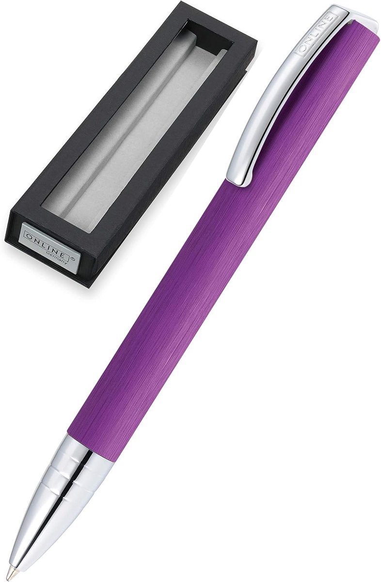 Vulpen blauw - lila aluminium - twistmechanisme - altijd binnen handbereik - ShopVlot