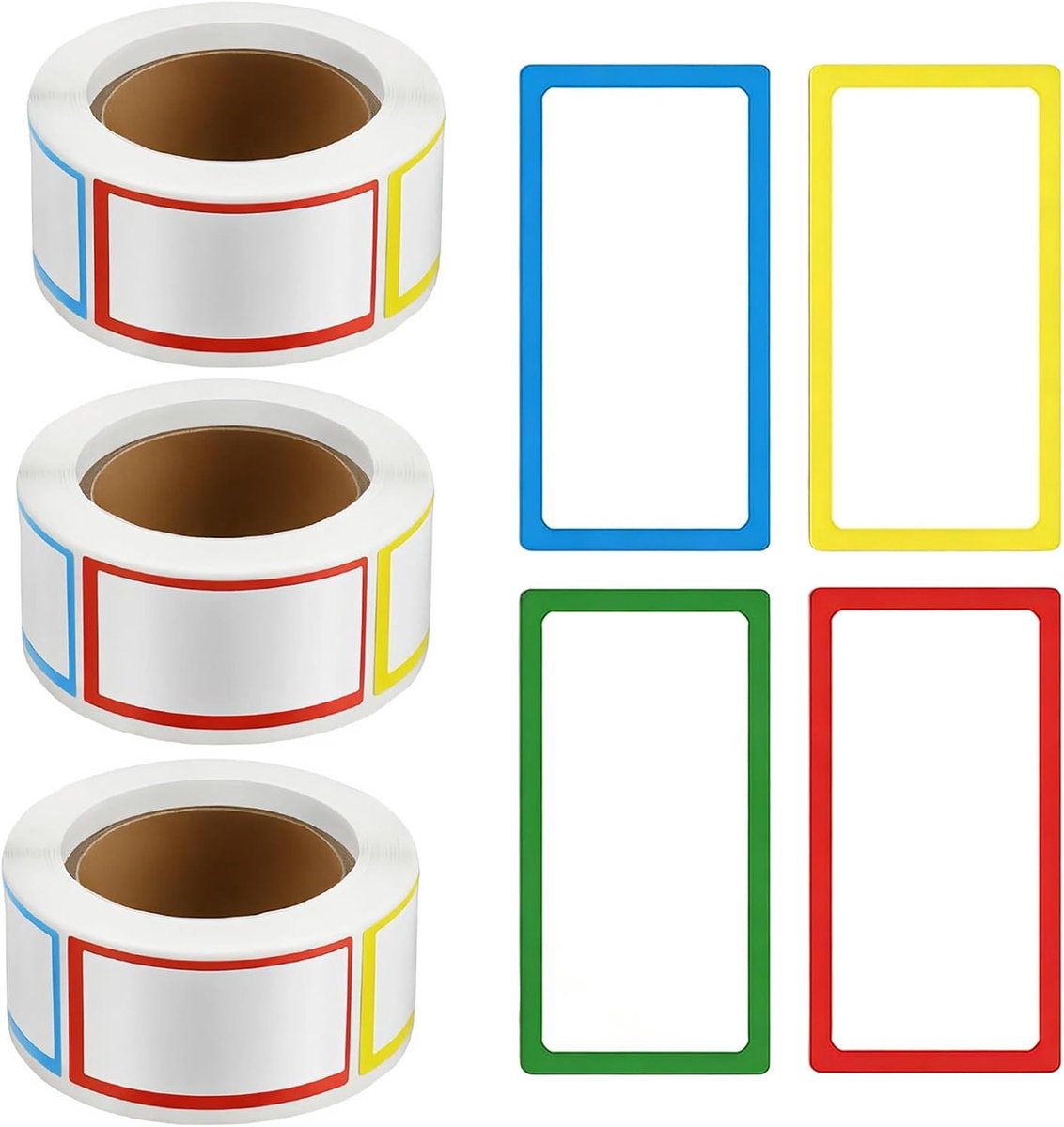 Zelfklevende labels 2,5 x 4,5 cm - 750 stuks in 4 kleuren - voor overzichtelijke organisatie - ideaal voor jampotten - ShopVlot
