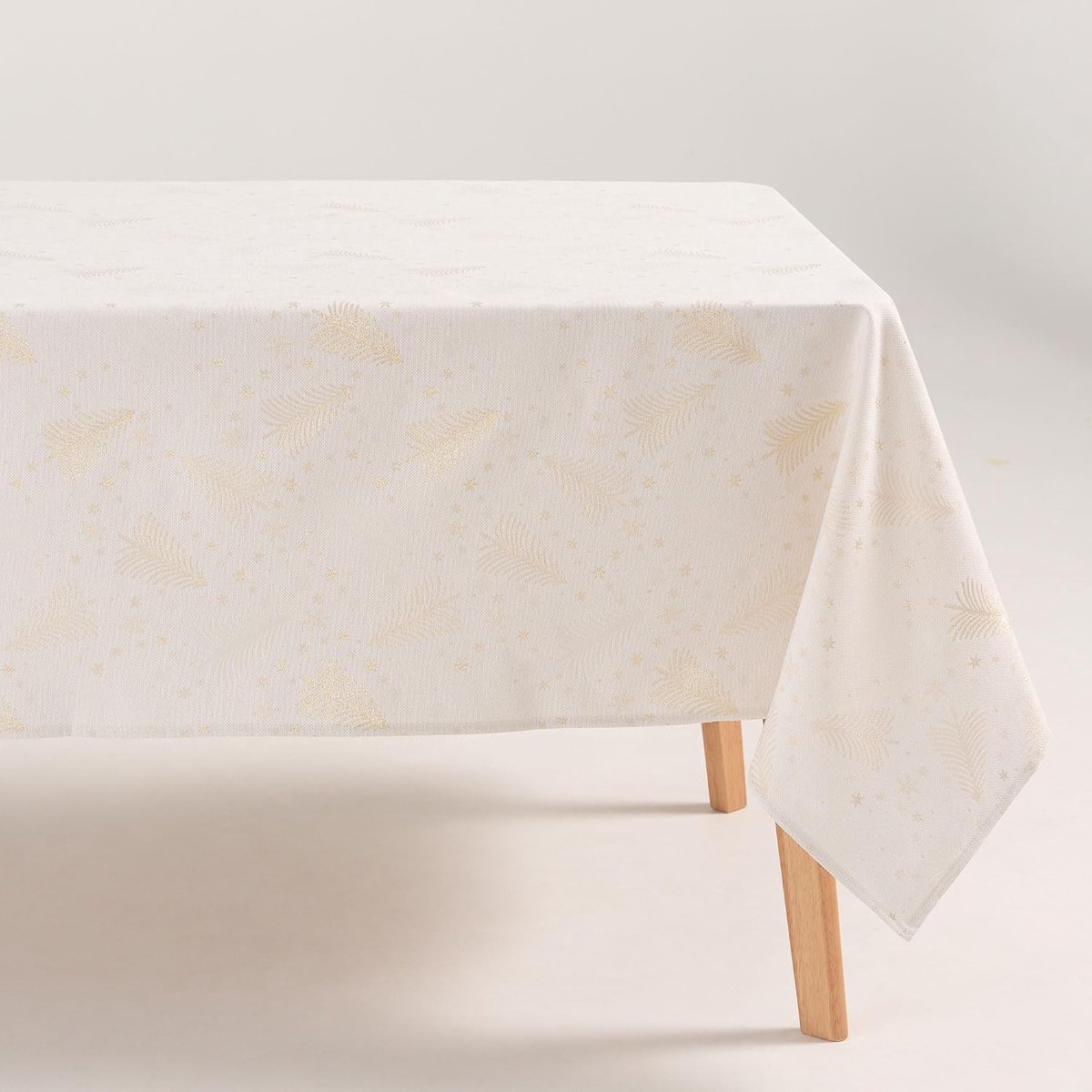 Tafelkleed kerst 140 x 300 cm - Floral jacquard met goudgarens - Elegante kerstdecoratie - Modern en luxueus - ShopVlot