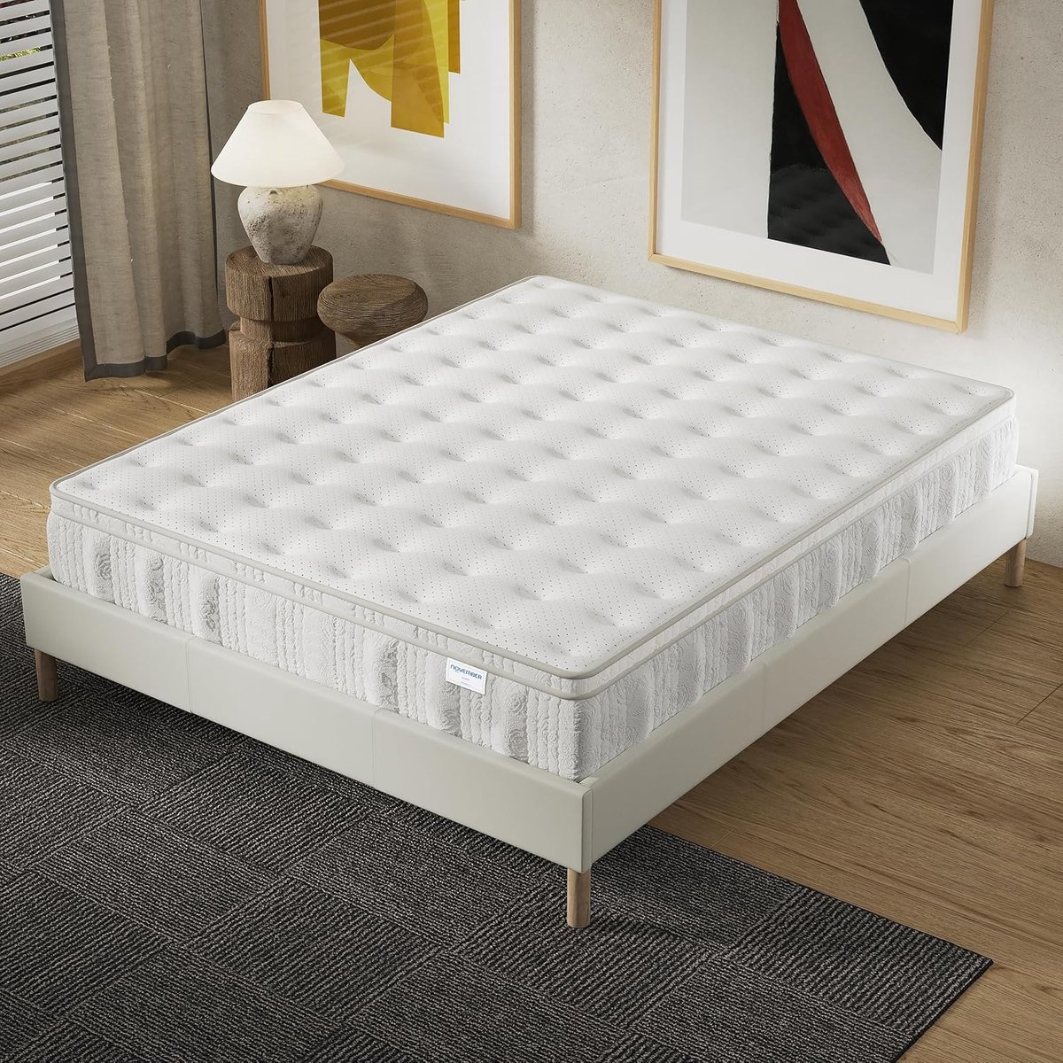 Matras 180 x 200 cm - Pocketveren & Actieve Koolstofschuim - Vochtabsorberend & Onafhankelijk Slapen - ShopVlot