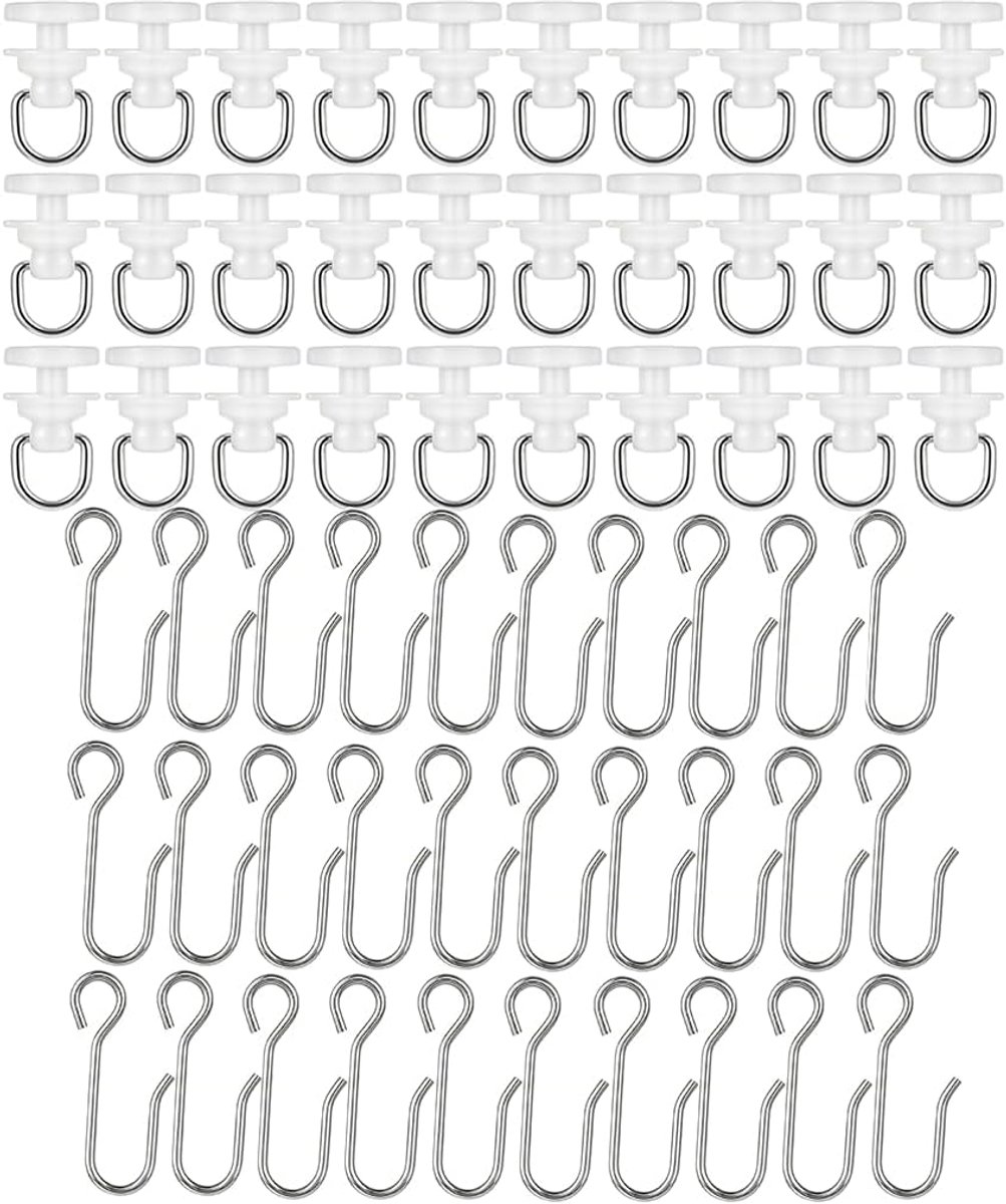 gordijnhaken 60 stuks - wit - voor railsysteem - complete set voor raamgordijnen - ShopVlot