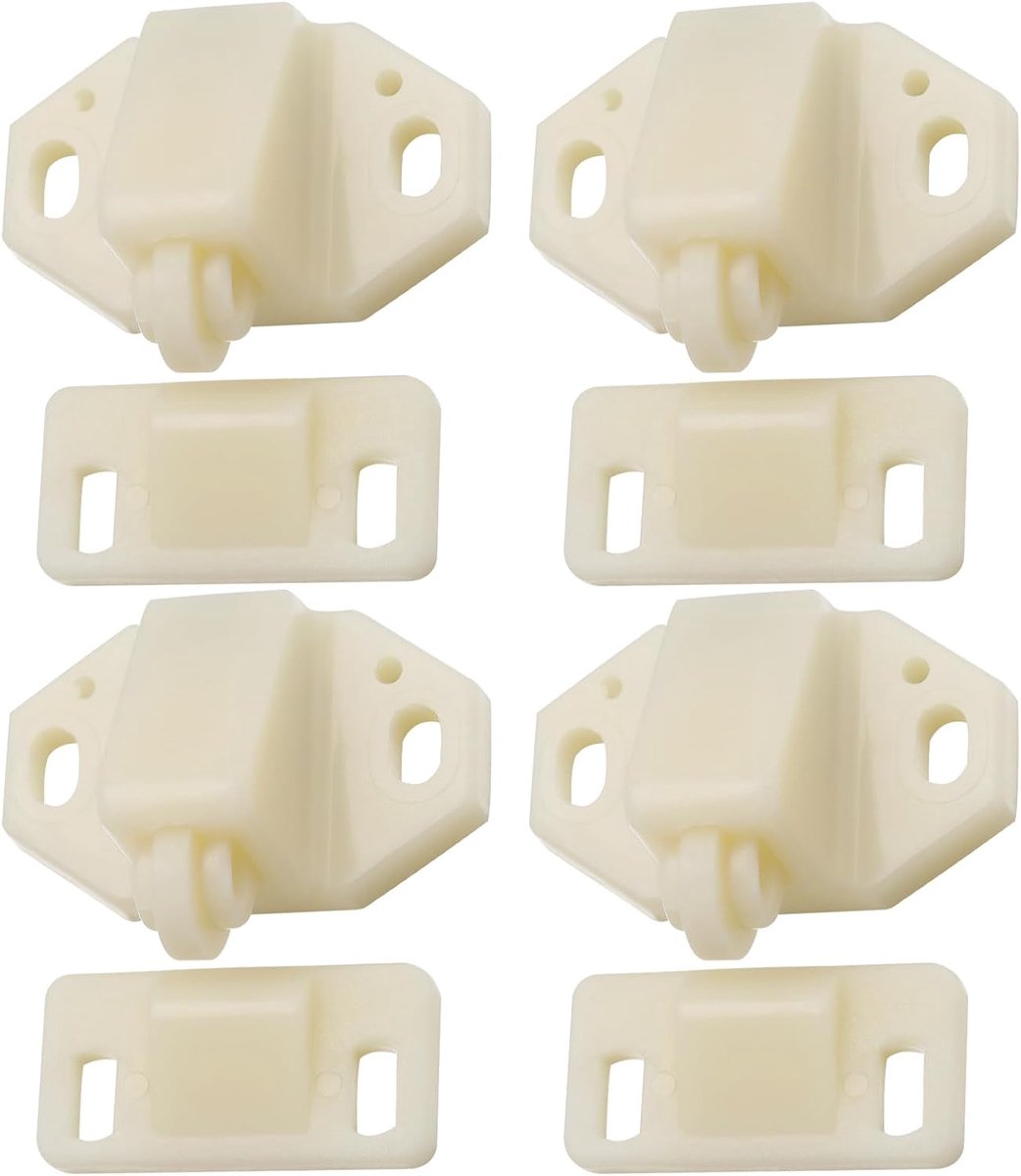 Deursluiter 35 x 21 mm - Kunststof beige - Sterke grip - Ideaal voor kastdeuren - ShopVlot