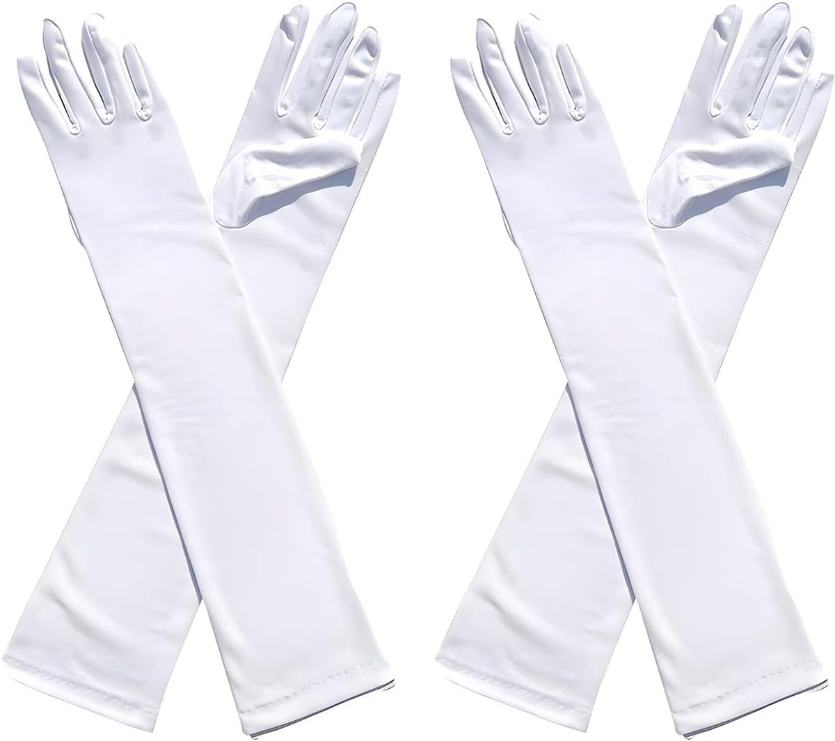 Dameshandschoenen 2 Paar - Lange Satijnen Ellebooghandschoenen - Elegante Gele Kleur - Perfect voor Bruiloften - ShopVlot