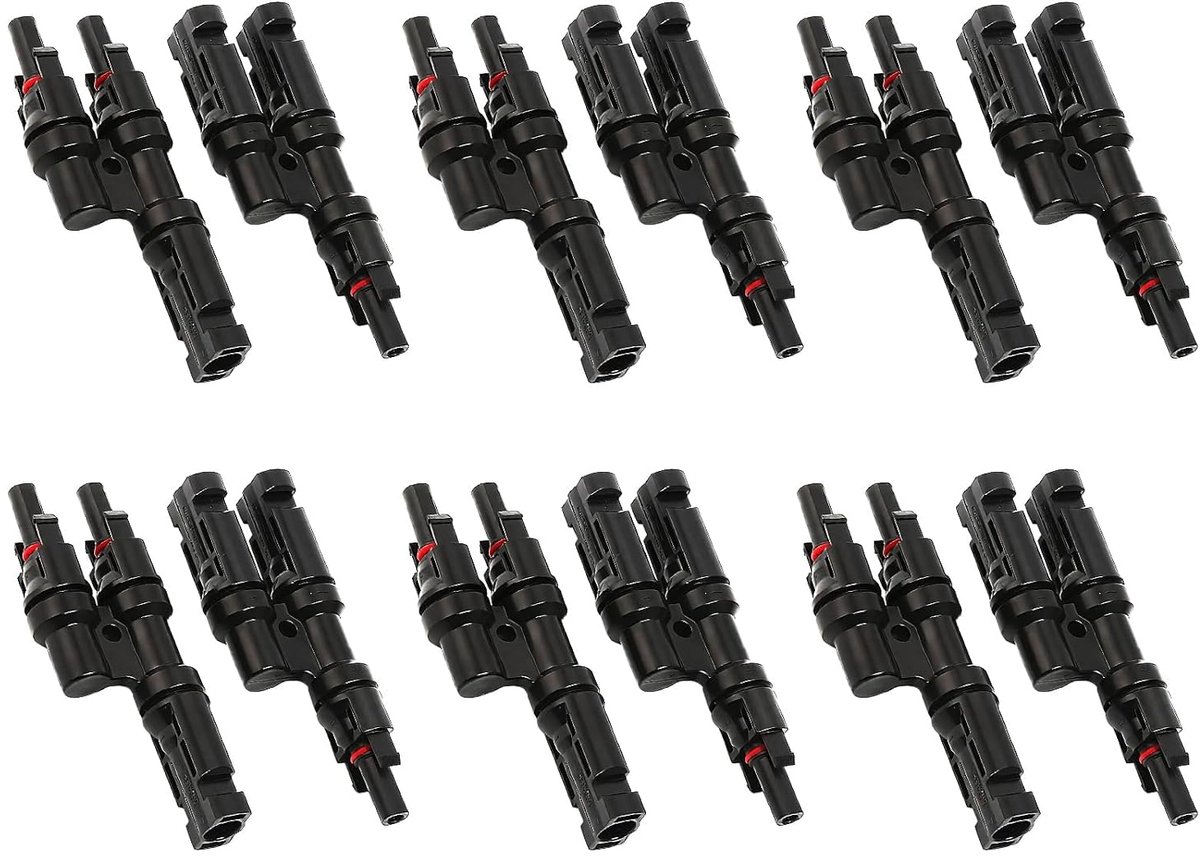 Y-plug zonneconnector 6 paar - PV plug man/vrouw - IP67 waterdicht - eenvoudig installatievoordeel - ShopVlot