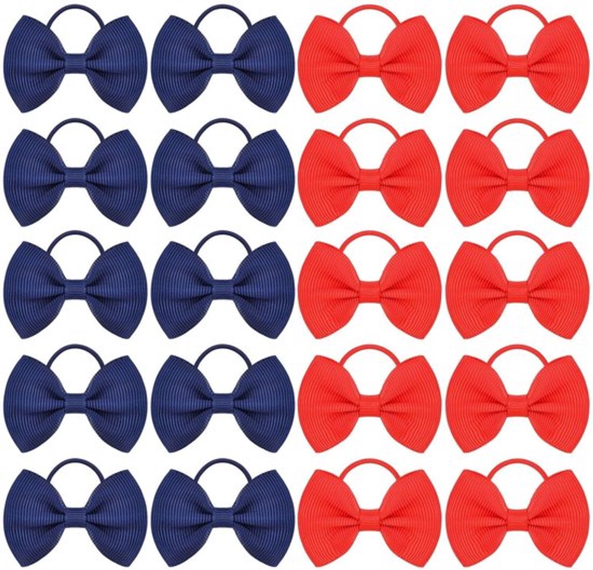 Haarringen Decoratief - Haarelastiekjes met Strik - Kinderhaarringen - Elastische Haaraccessoires - 20 Stuks - Zacht en Duurzaam
