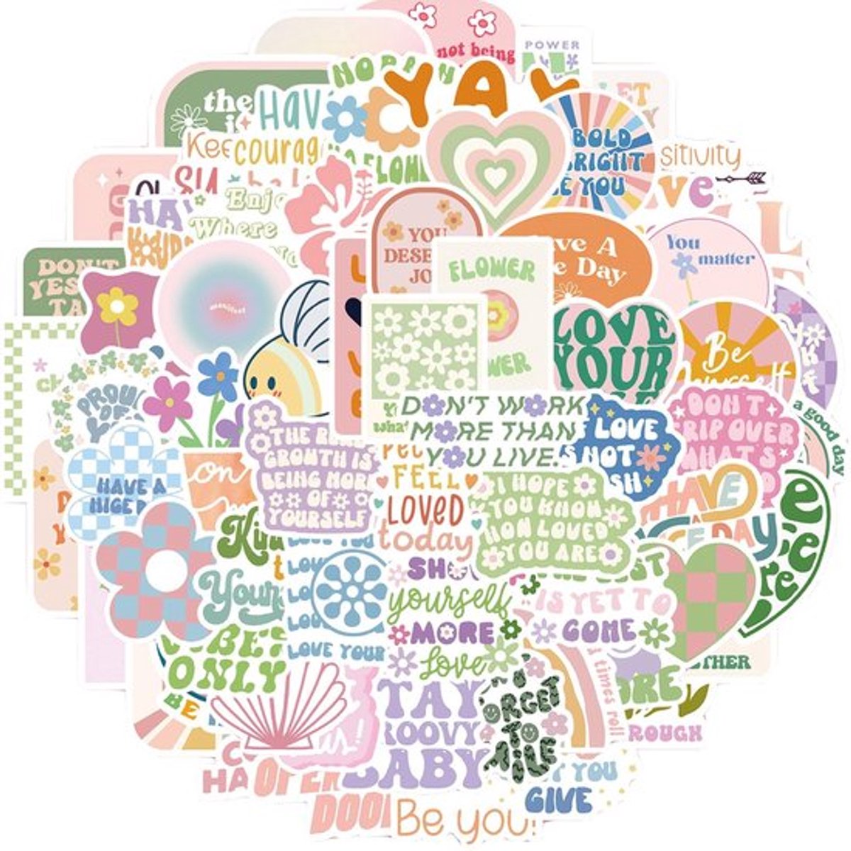 Pakketstickers 100 stuks - Deense Pastelstickers - Kleurrijk - Schattige Uiterstraling - Voor Tieners - Inspirerend Ontwerp - Stickers