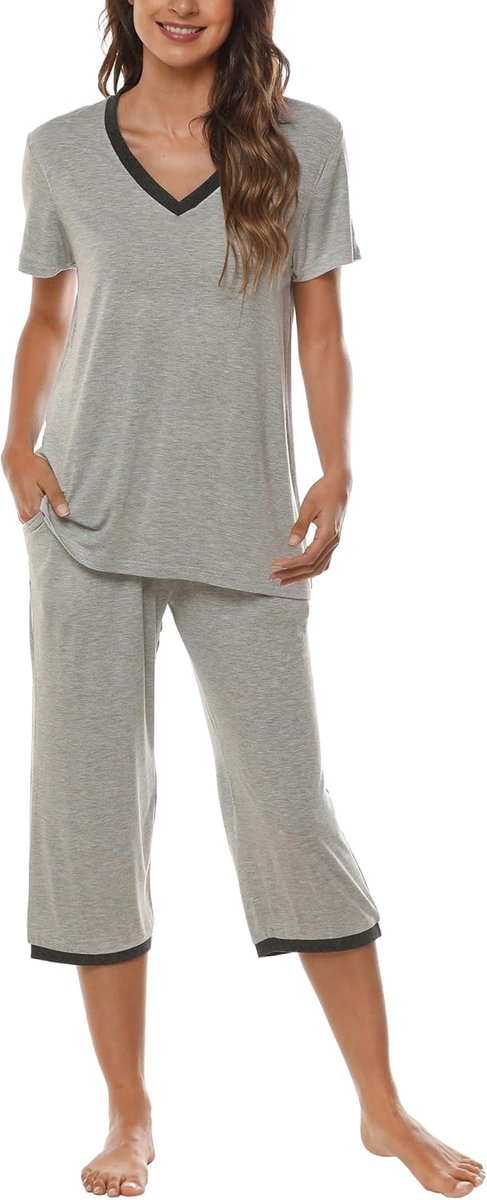 Pyjamapak dames M - bamboe - korte mouwen - comfortabel slaapcomfort - ShopVlot