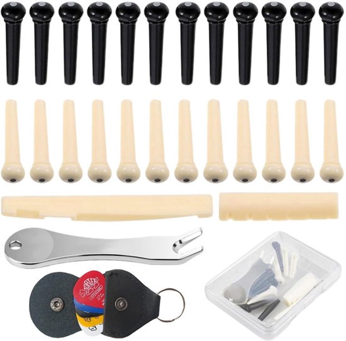 Gitaarsnoeren Set - Gitaaraccessoires - Vervangonderdelen - Demontagehulpmiddelen - Koordnagels/Picker - Lichtgewicht, Duurzaam