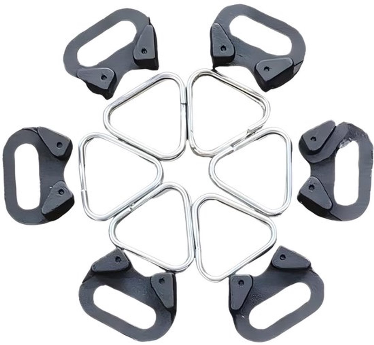 Camerariem Ringen - 6 Stuks - Driehoekige Ringen - Roestvrij Staal - Beschermdoppen - Geschikt voor DSLR/SLR - Cameraaccessoires