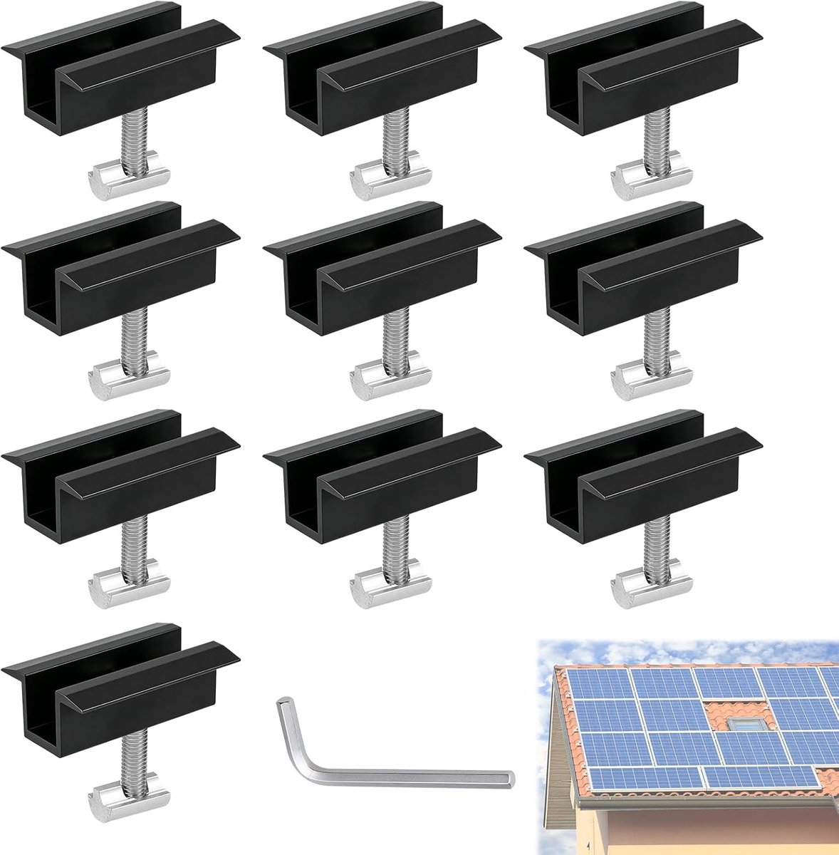 Klemmen voor zonnepaneel 30-42 mm - aluminium - hoge sterkte - perfecte bevestiging - ShopVlot