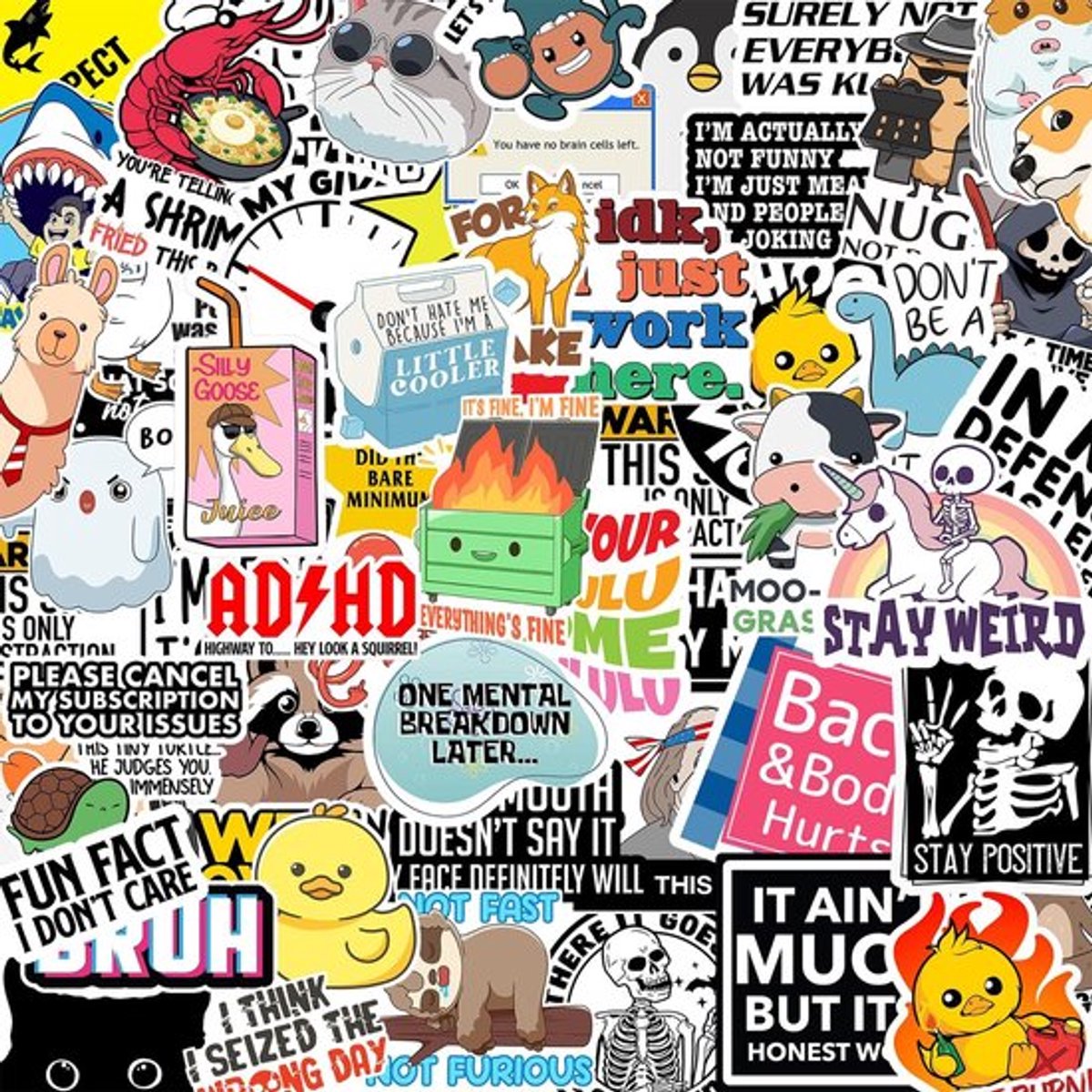 Sticker Set 130 Stuks - Waterdichte PVC Stickers - Grappige Stickers Volwassenen - Coole Stickers - Voor Waterflessen/Laptops - Slijtvast Ontwerp