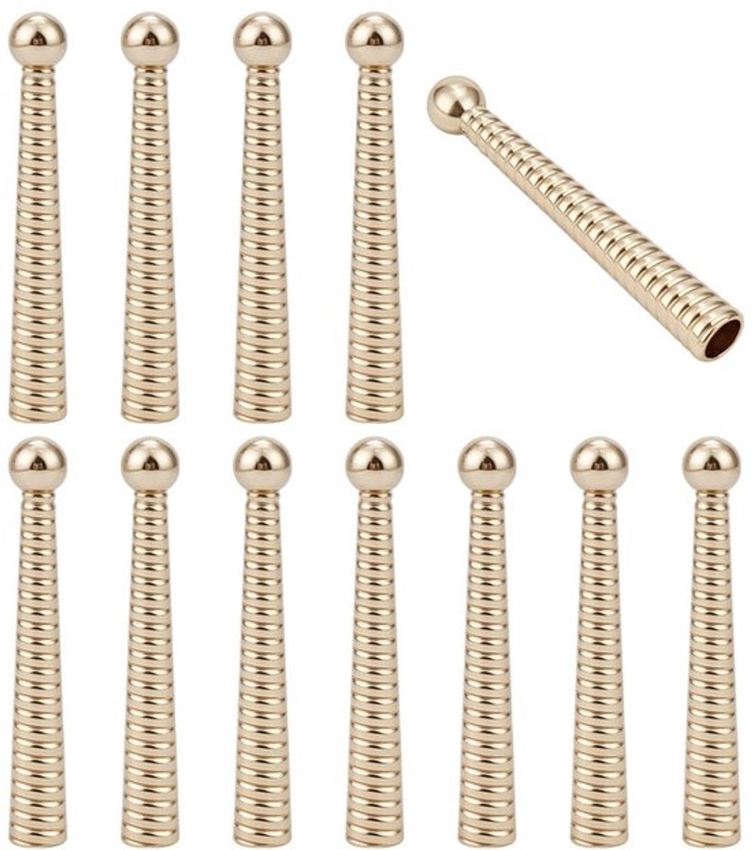 Bolo Stropdassen Gouden Set van 12 - Kapsluiting - Snoeruiteinden - Koordkappen - Legering - Duurzaam Design - Stropdas