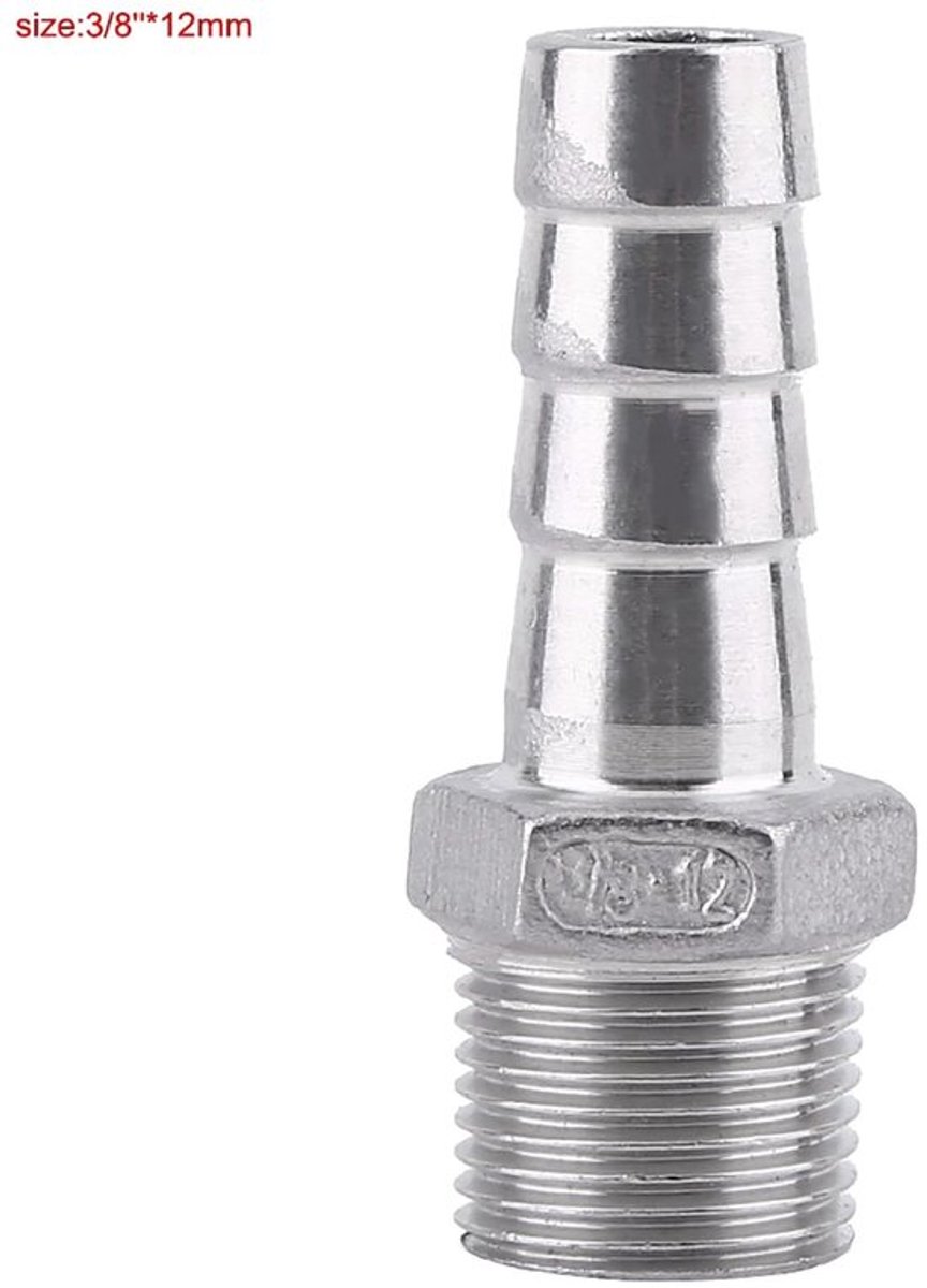 Slangconnector 304 Roestvrij Staal - BSP 1/8" - Barb Slangverbinder - Compressie Aansluitingen - Industrieel - Hoge Kwaliteit - Slangfitting
