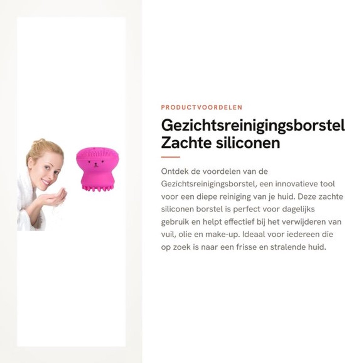 Gezichtsreinigingsborstel zachte siliconen - Exfoliërende borstel - Diepe reiniging - Dagelijkse verwijderaar - Massage functie - Roze kleur - Gezichtsborstel