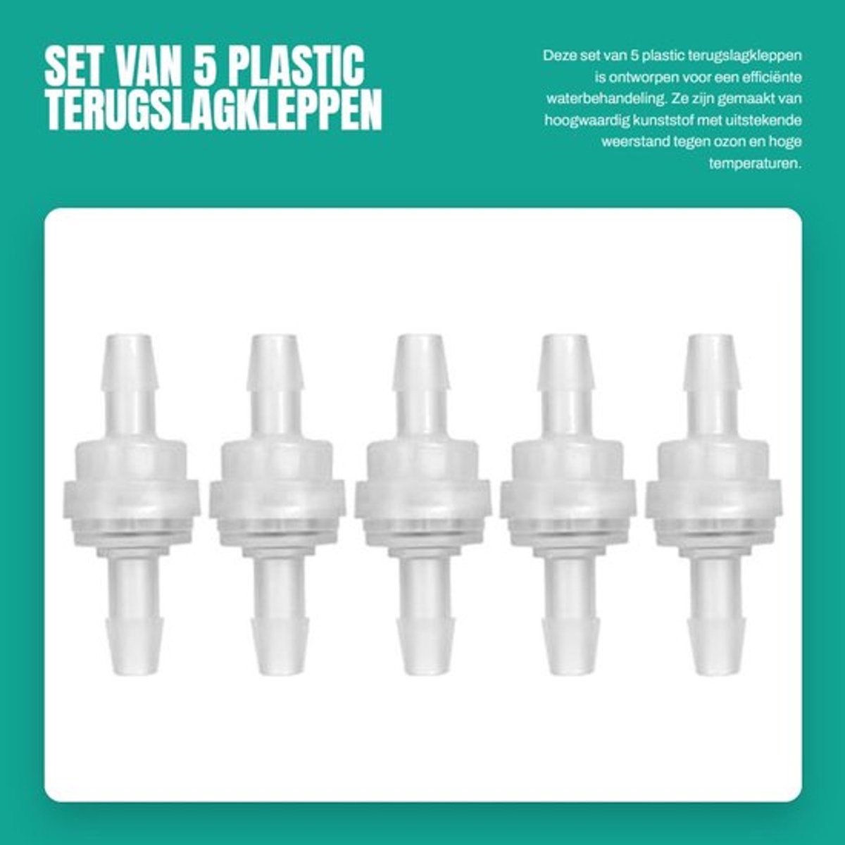 Terugslagklep Stevig en Duurzaam - 5 Stuks - Fluorrubber Waterafsluiter - PP Kunststof - Hoge Temperatuurbestendigheid - 6mm Ventiel Accessoires