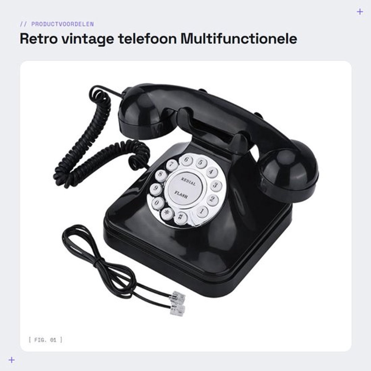 Vaste Telefoon Retro - Vintage Telefoon - Multifunctionele Telefoon - Antislipbasis - Eenvoudige Bediening - Traditionele Belring
