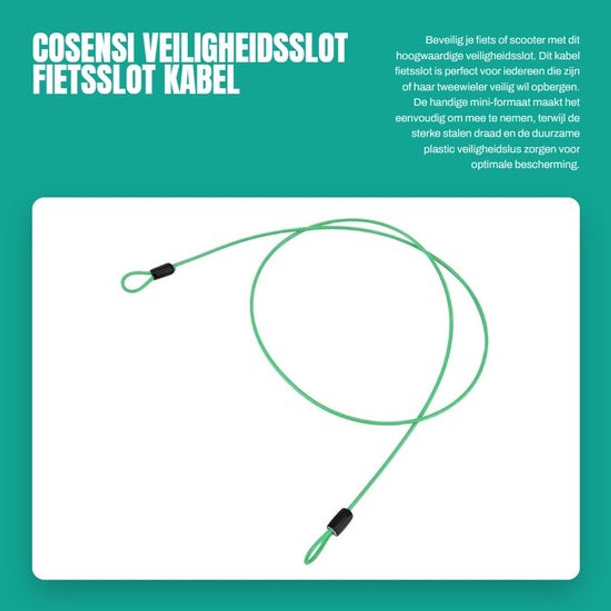Fietsslot Hoogwaardige Stalen Draad - Vouwslot - Ringslot - Fietsslot Cijferslot - Fietsslot Kinderfiets - Lengte 100 cm - Fietsbeveiliging
