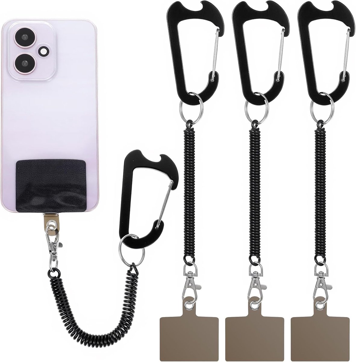 Mobiel toont met antitheft bescherming - flexibele spiraalkabel - universele telefoonriem - ShopVlot