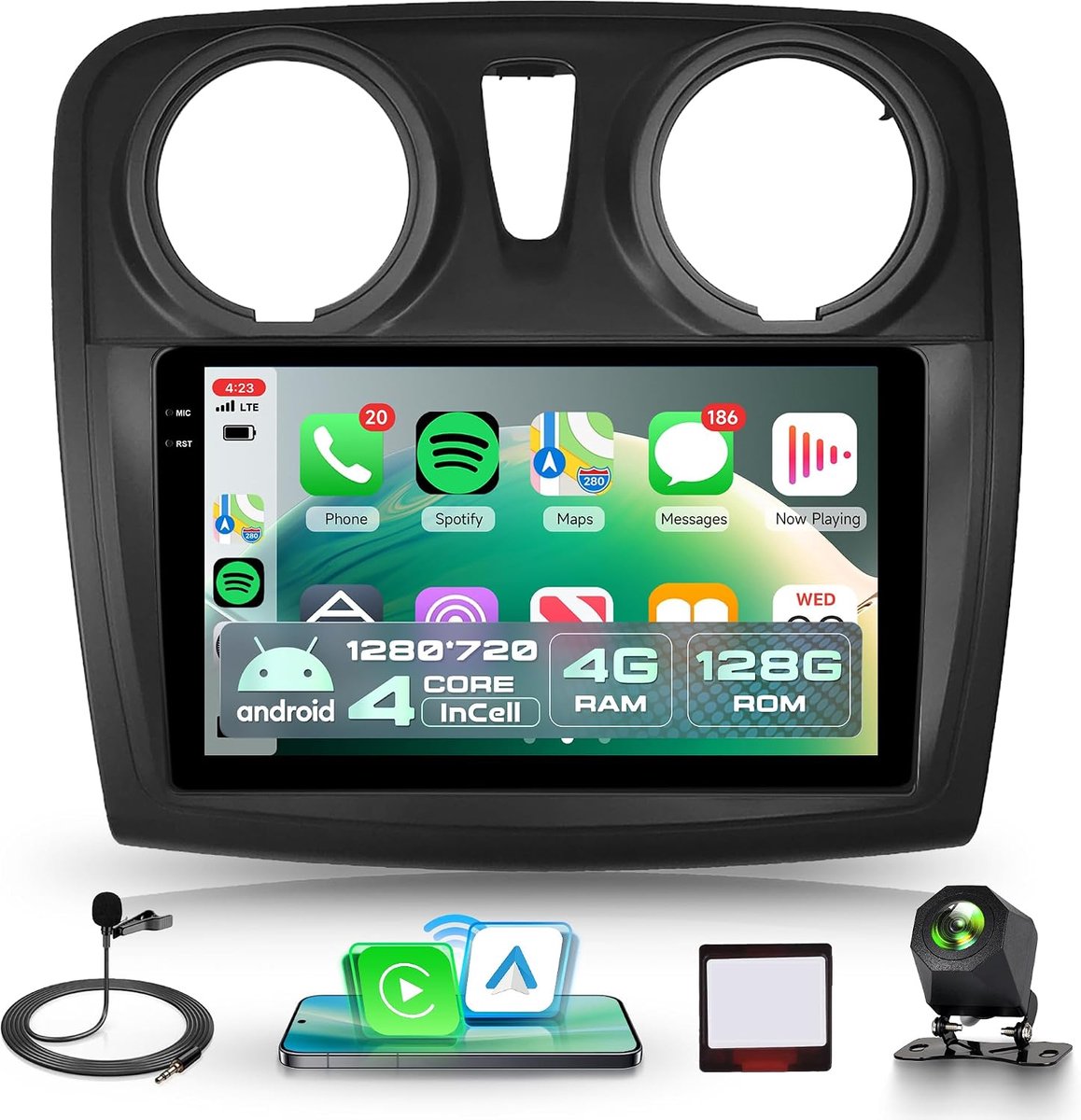Autorradio 4G 9-Inch - Android CarPlay - GPS Navigatie - Bluetooth verbinding - ShopVlot