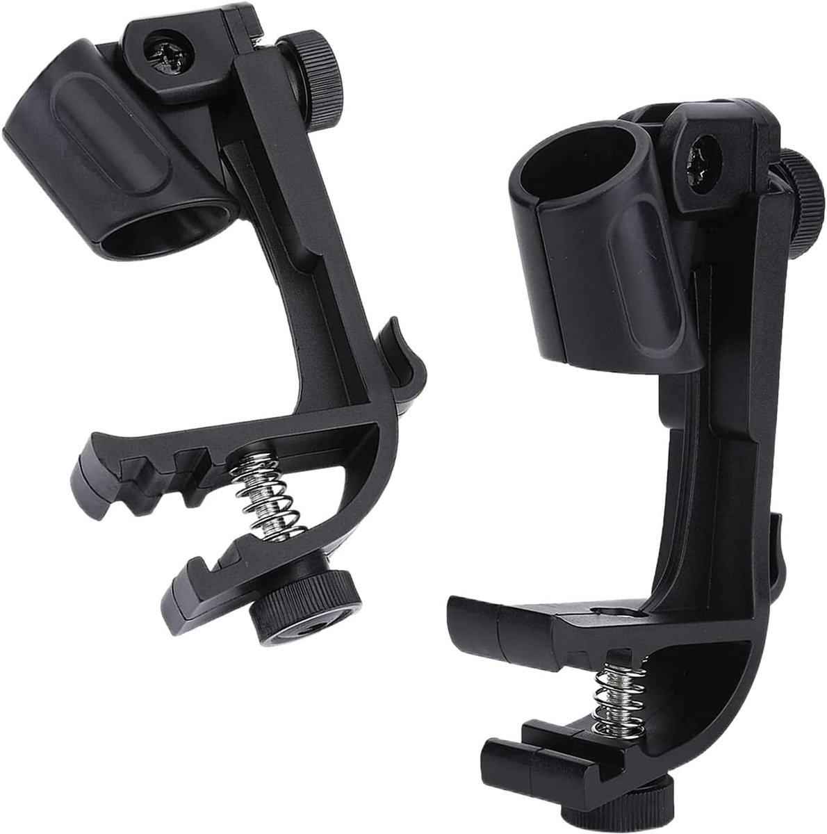 2pcs Drum Microphone Clips, Adjustable Drum Microphone Clip Drum Microphone Holder for Microphone Accessories (Black) - ShopVlot