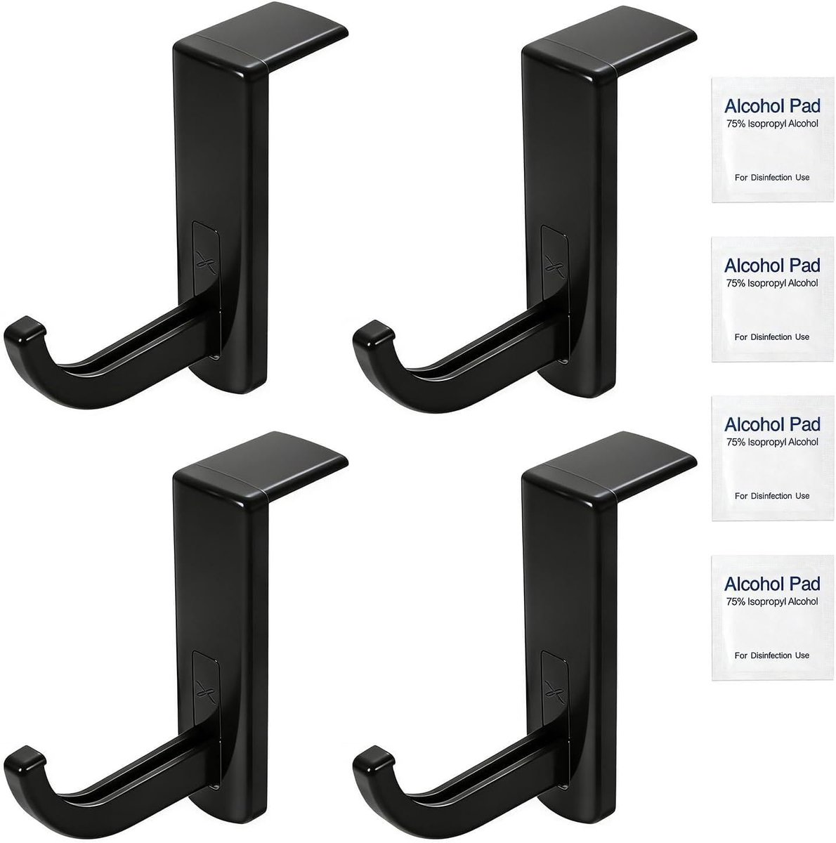 Set of 4 Headphone Holders, Self-Adhesive Headphones Hooks for Monitor for Office and Gaming, Adhesive Headphone - ShopVlot
