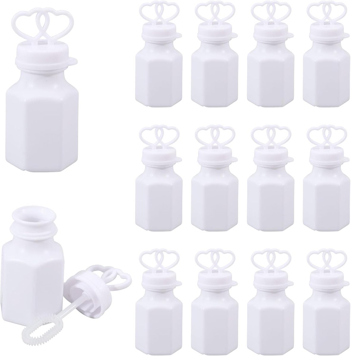 36 Pcs Heart Shaped Mini Empty Bottles with Bubble Rod Refill Bubbles Empty Bottles for Wedding Party DIY Favor - ShopVlot
