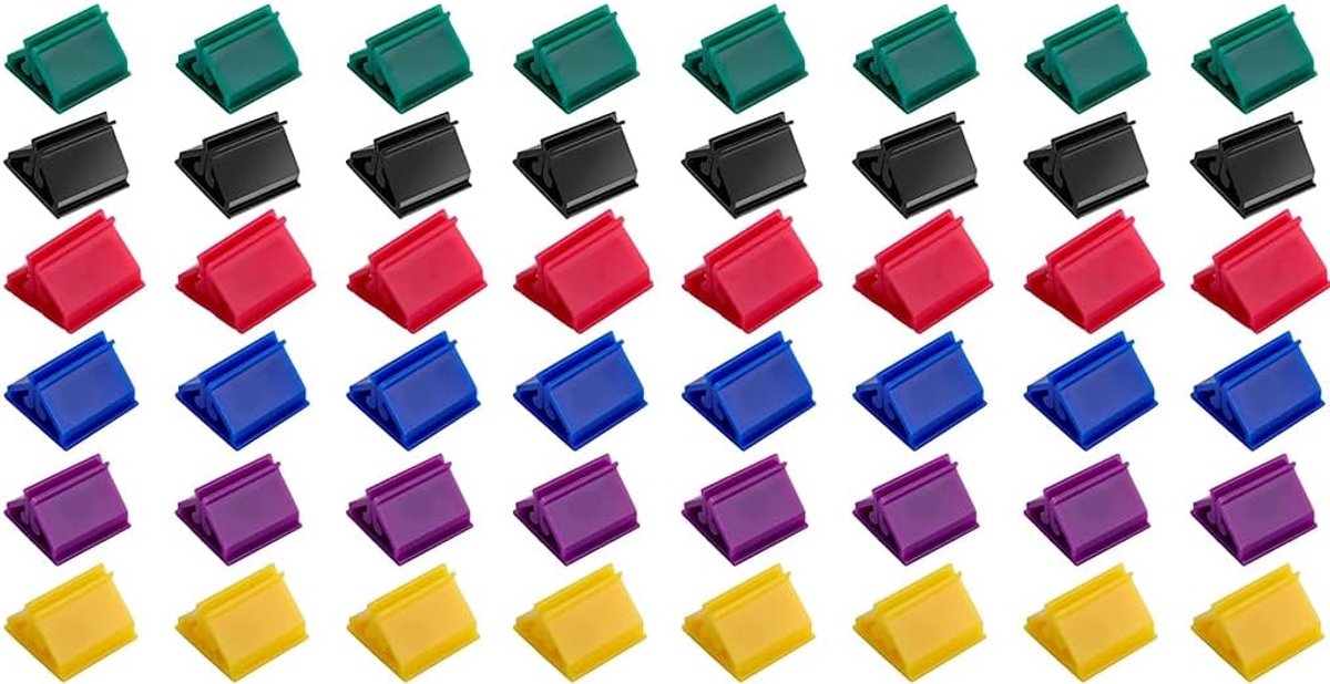 Kaartenstandaard, 48 stuks, kunststof, kleurrijke fotohouder, speelkaarthouder, plastic tafelkaarthouder, klein voor - ShopVlot