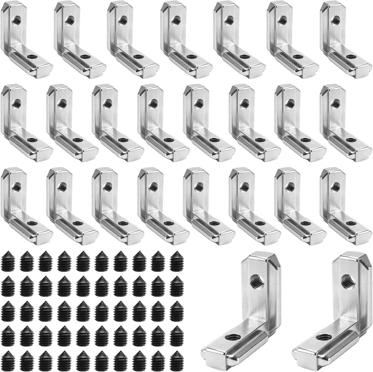 25 Pcs T-Groove Inner Angle Connectors, Angle Connectors 3030 Nut 8 Aluminum Profile Connector M6 Angle Angle, Zinc - ShopVlot