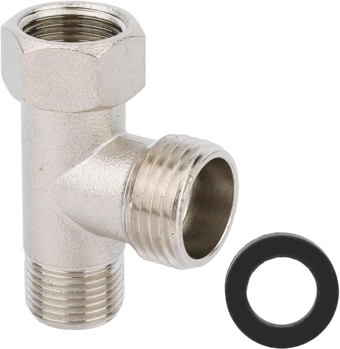 3-way connection valve, toilet conversion valve, T-changeover valve, 3-way T-diverter valve, 3/8 inch straight teeth - ShopVlot