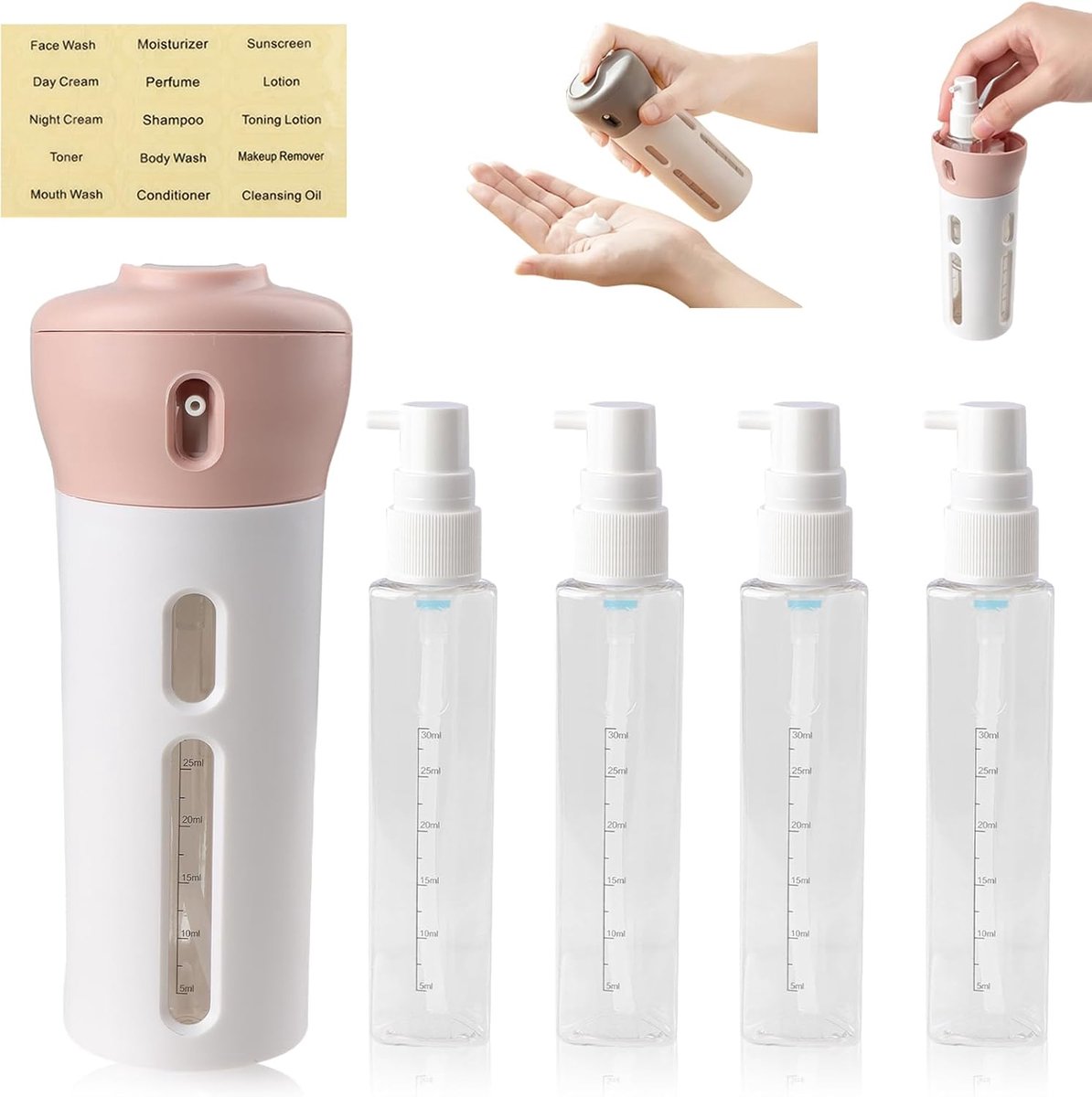 4-in-1 reisflessenset (wit) - ShopVlot
