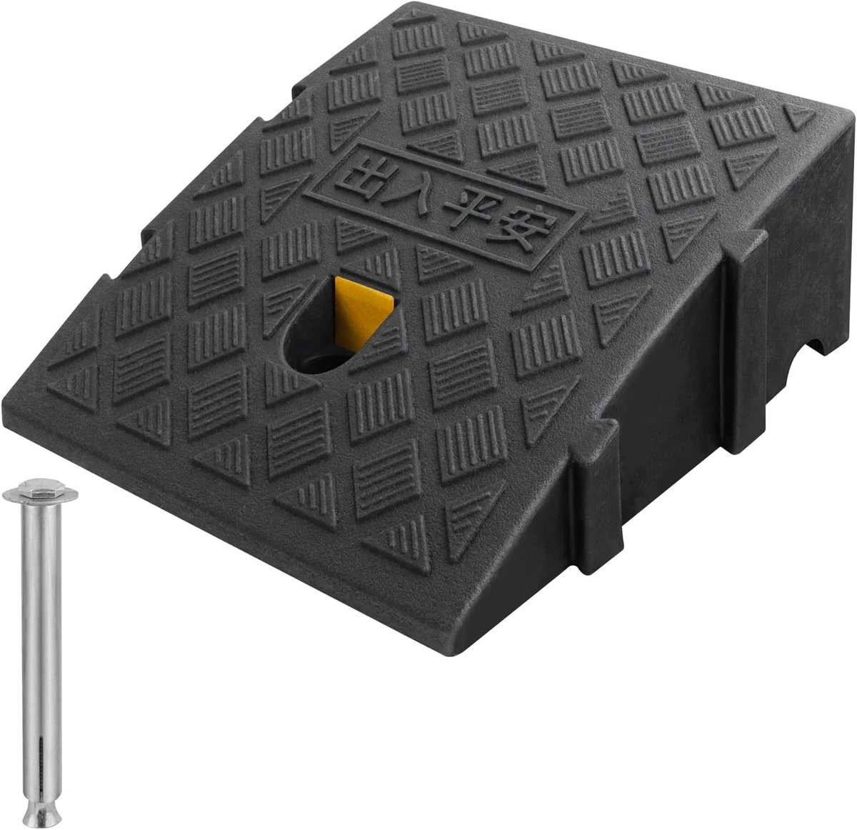 Curb ramps, 1 pack portable threshold ramps for wheelchairs, scooters, bicycle doorways, stairs (black, 25×27×13cm) - ShopVlot