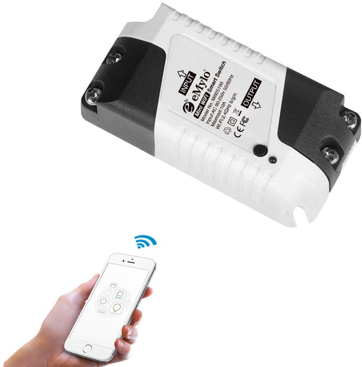 eMylo Smart WiFi Switch, Mini Wireless Relay Light Switch, AC 220V, Smart Life App, Remote Control, Home Automation - ShopVlot