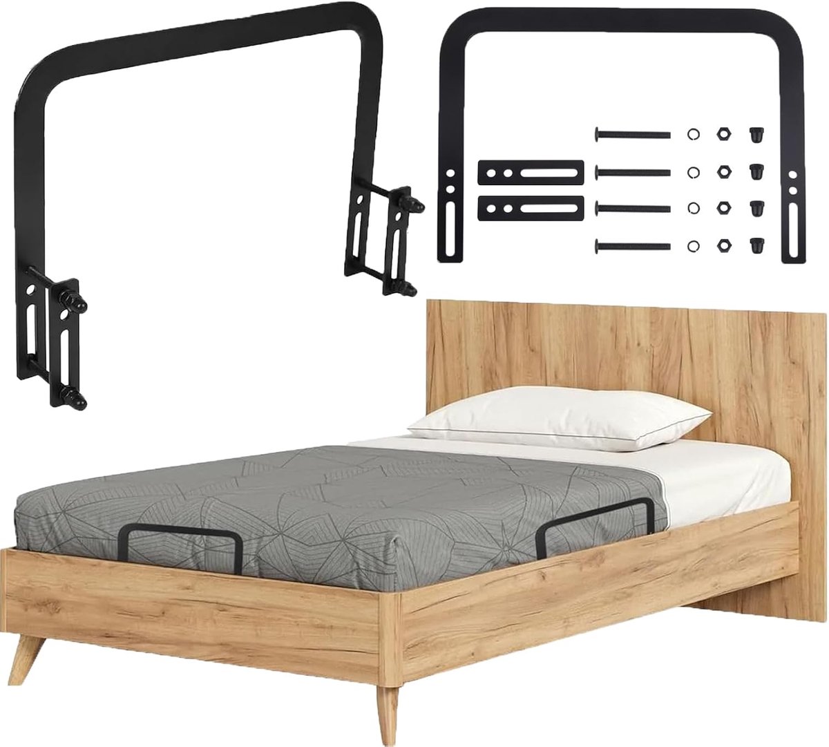 Mattress Bracket, 2 Pieces, Adjustable Mattress Stabilisers, Non-Slip Mattress Holder, Mattress Holder for Solid Bed - ShopVlot