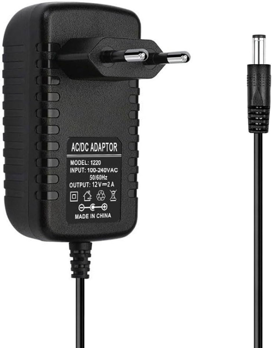 12 V 2 A Power Supply Adapter, AC to DC 12 Volt Power Supply Charger with Plug 5.5 x 2.5 mm for LED Strip, Router - ShopVlot