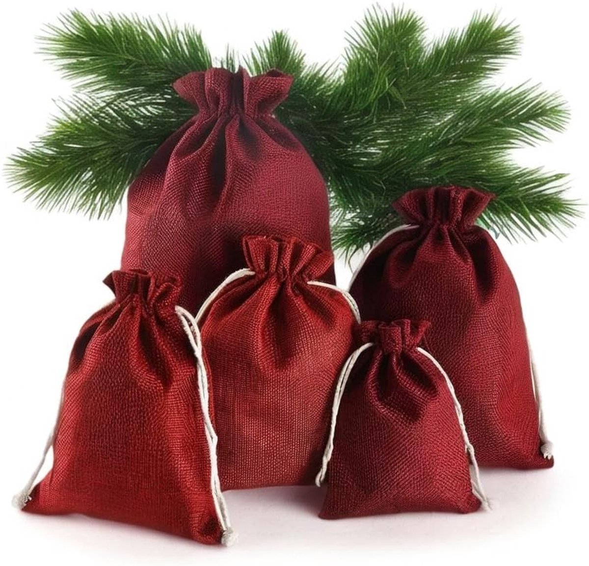 YIEUR Pack of 15 Jute Bags Advent Calendar Bags for Wedding, Engagement, Advent Calendar (Red 17 x 23 cm) - ShopVlot