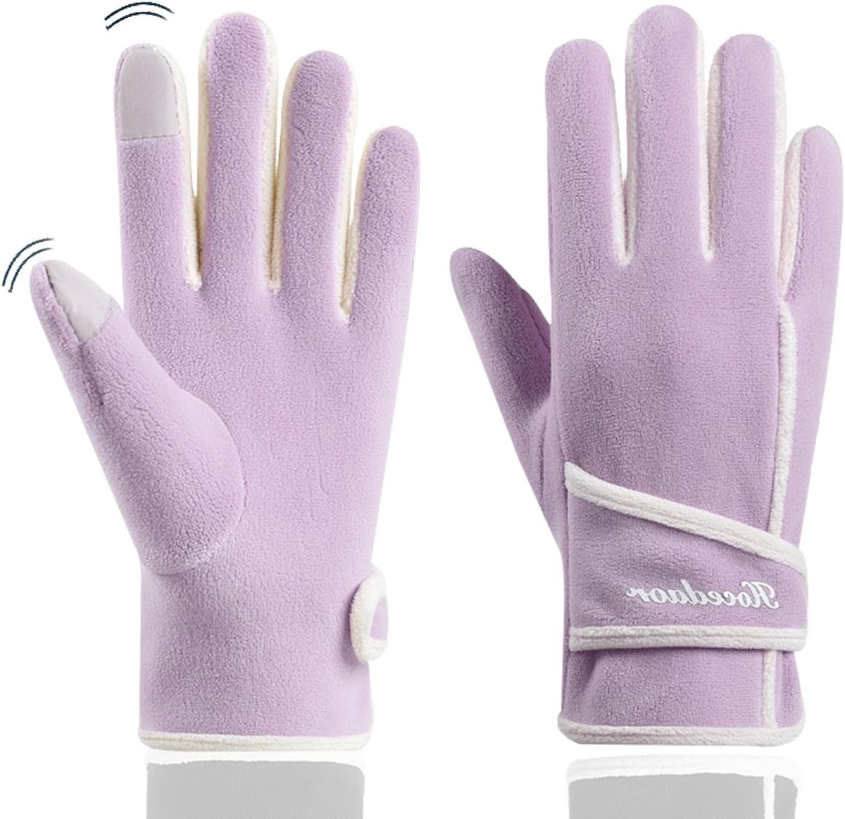Warme winterhandschoenen dames - dikke gebreide wollen handschoenen - winddicht en touchscreen - ShopVlot