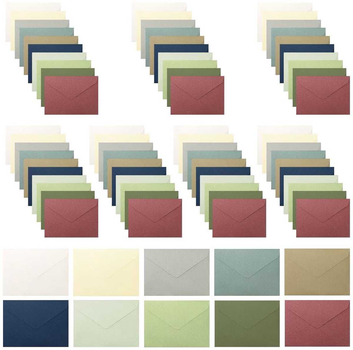 Solidchoice - Set van 40 Kleurrijke Enveloppen voor Diverse Gelegenheden