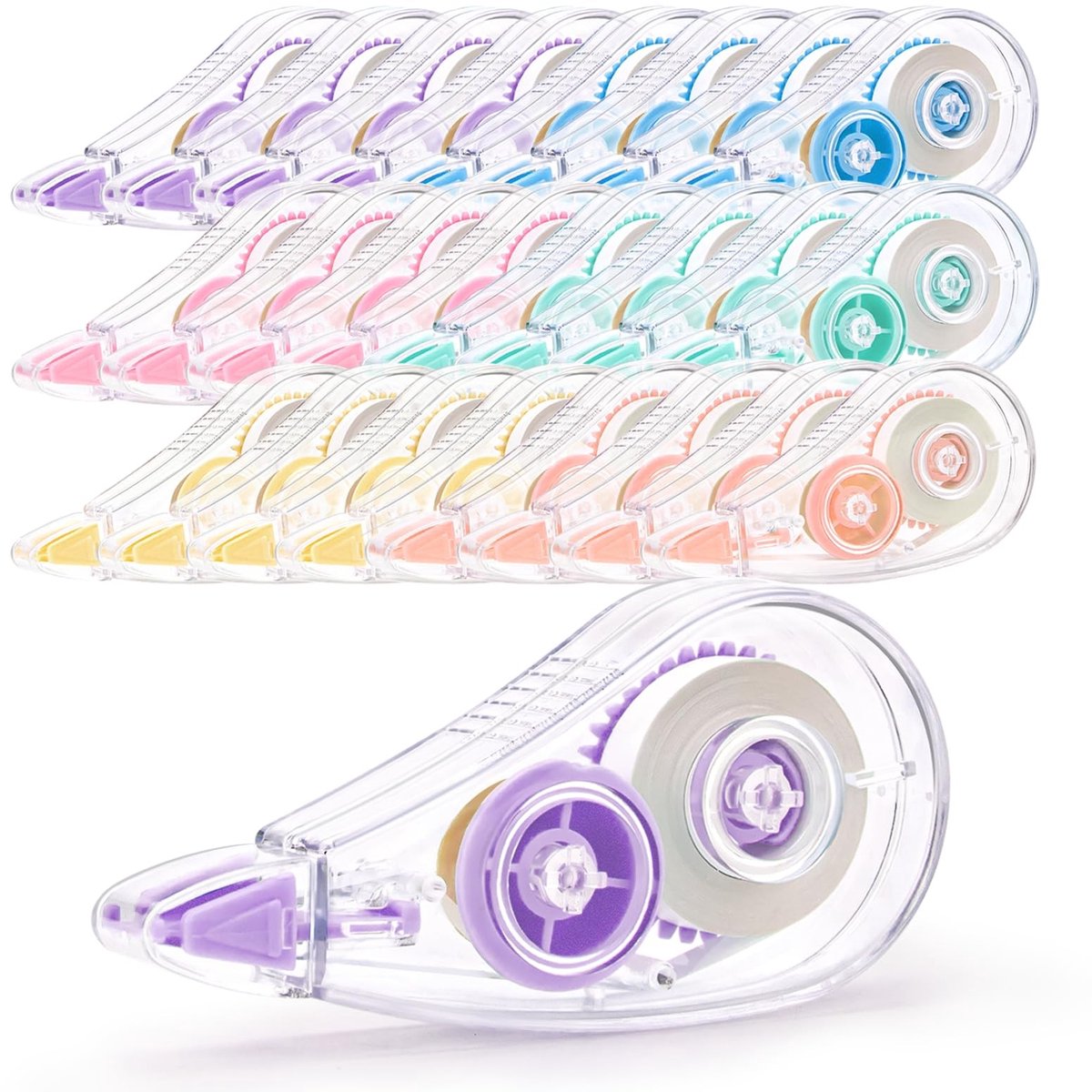 Solidchoice - Set van 24 Mini Correctierollers met 5.5m Tape in Pastelkleuren