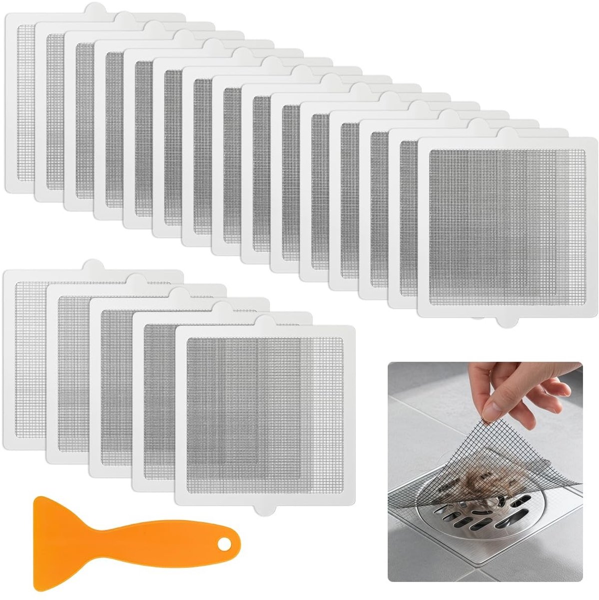 Solidchoice - 20 Stuks Flexibele Doucheafvoer Mesh Stickers