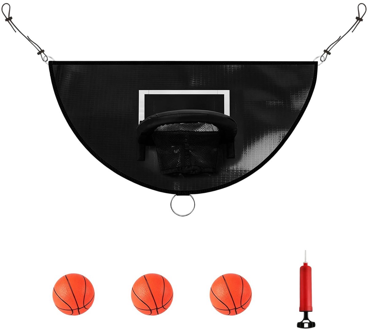 Solidchoice - Mini Basketball Basket voor Trampoline met 3 Basketballetjes