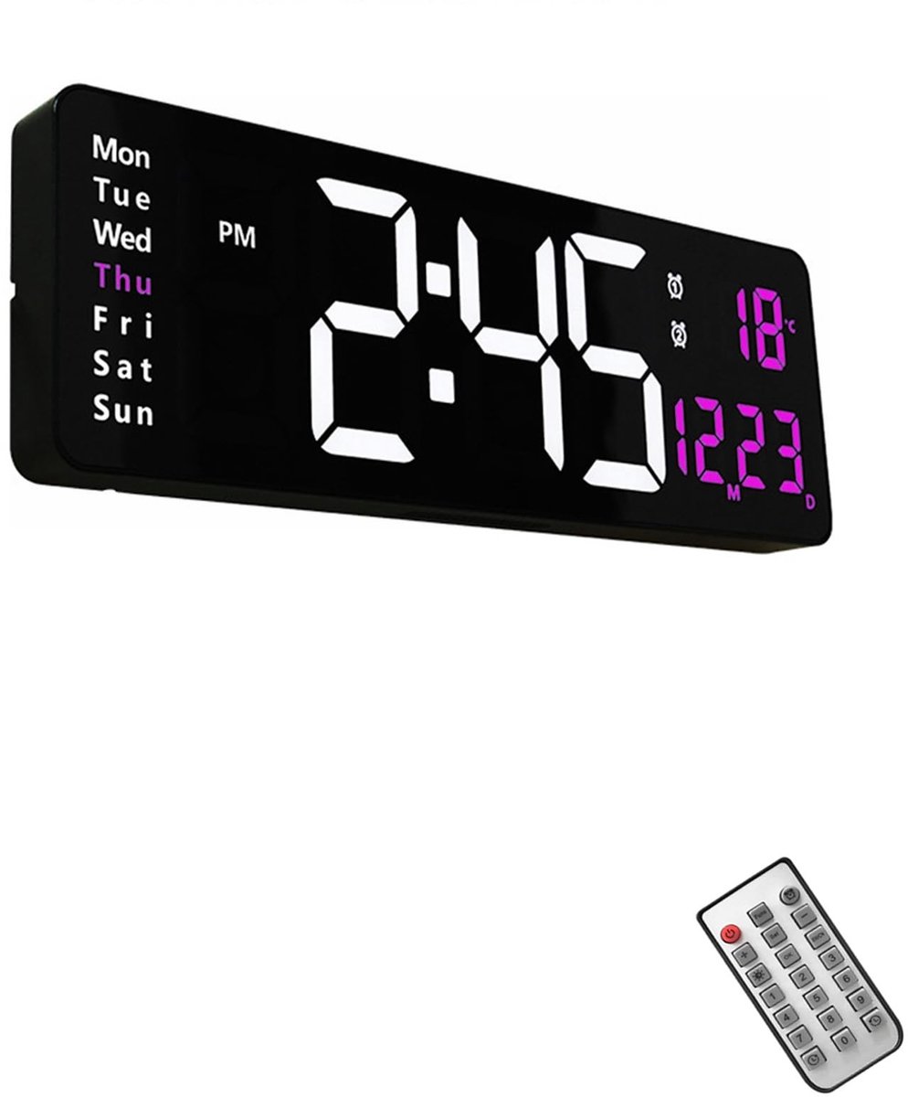 Solidchoice - Moderne Digitale Klok met Groot LED-scherm en Afstandsbediening