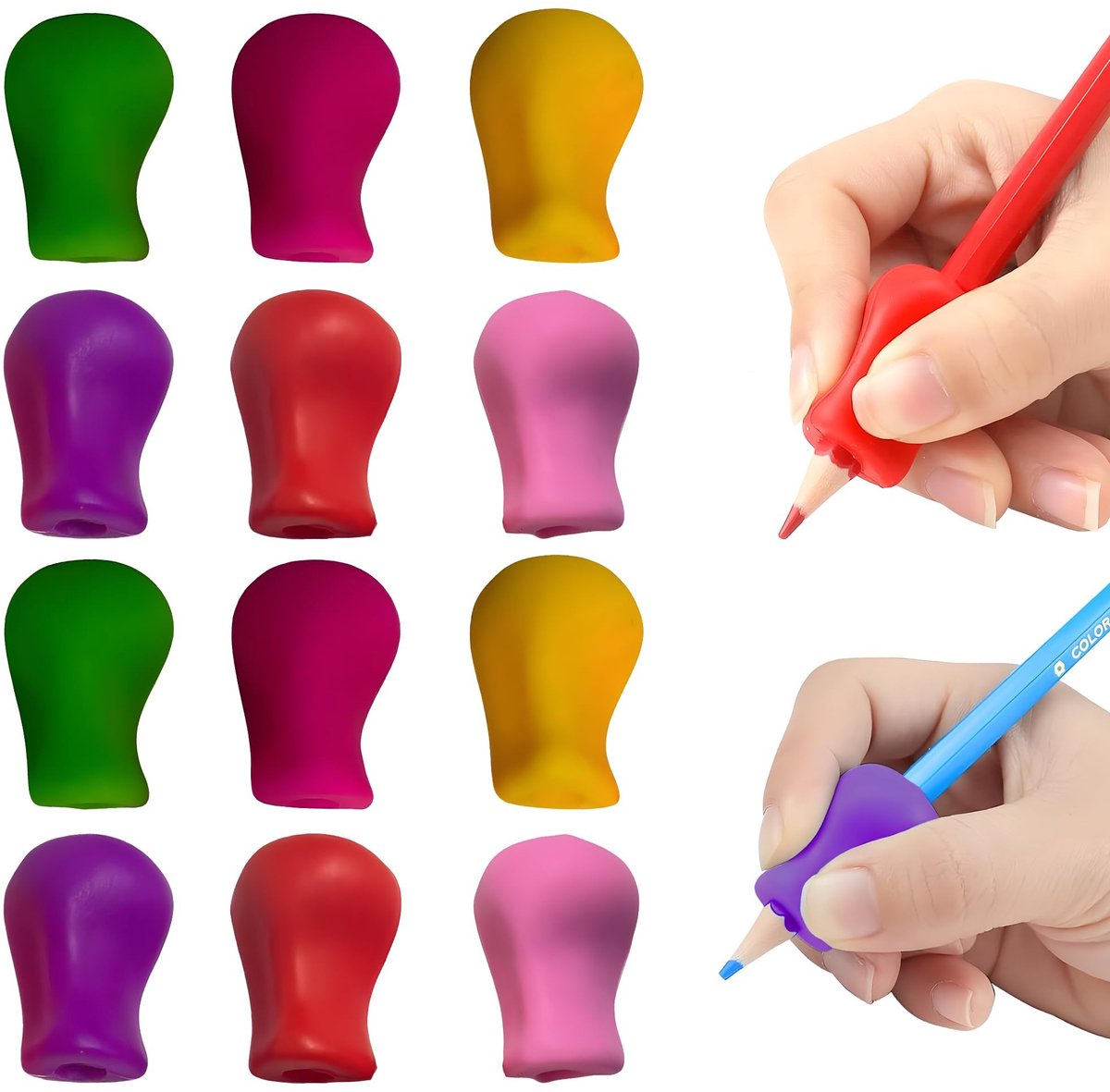Solidchoice - Set van 12 Ergonomische Schrijfhulpmiddelen voor Kinderen