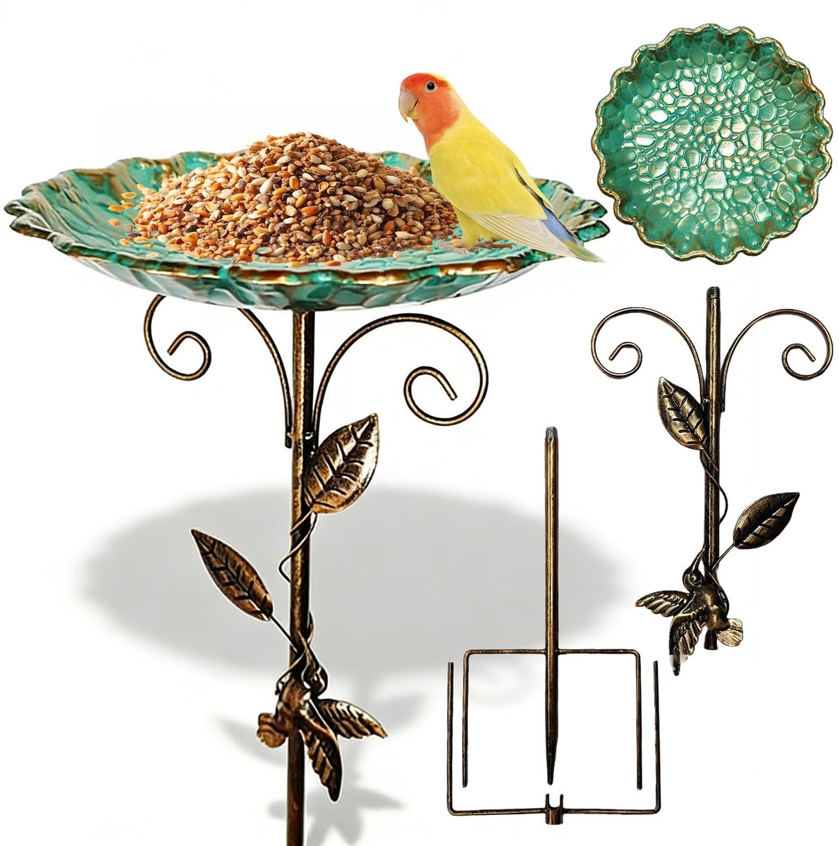 Solidchoice - Winterbestendige Metalen Vogelbad en Voederstation
