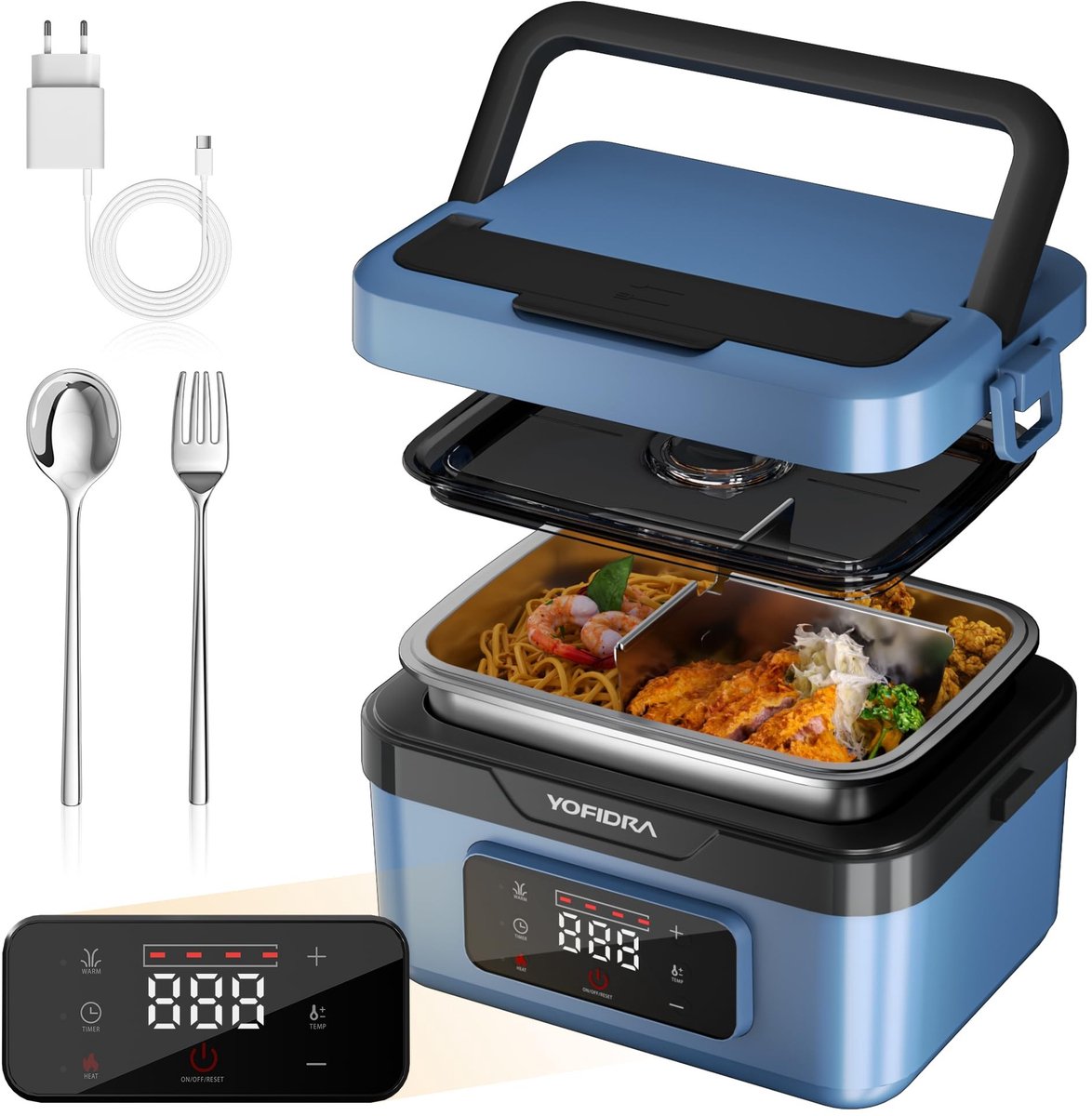 Solidchoice - Elektrische Lunchbox met Verwarming en Digitale Weergave